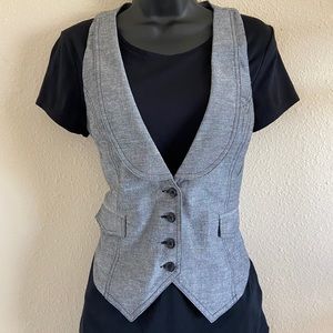 Guess Vest in gray denim size Large